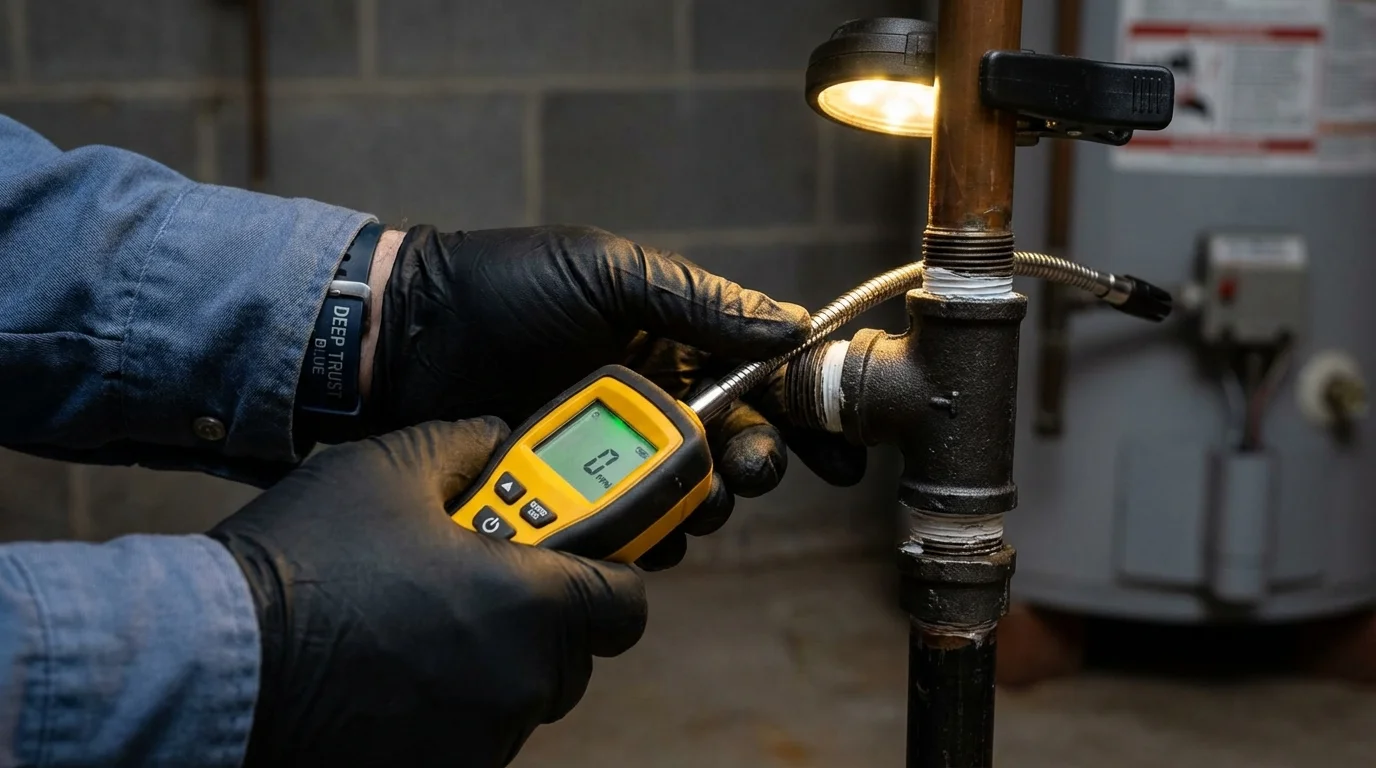 Gas leak detection with electronic sniffer by Johns Plumbing LLC in Prairie View