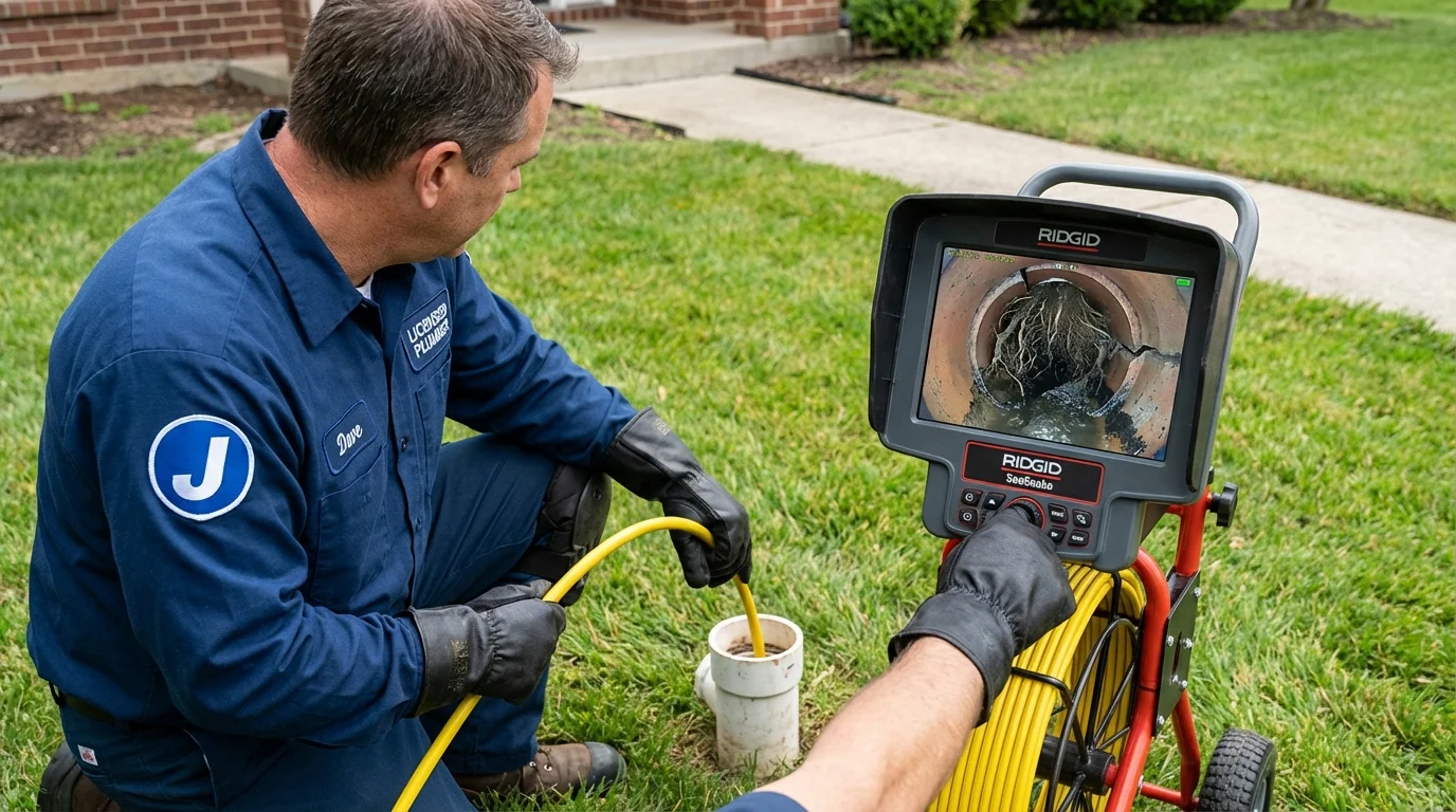 Sewer camera inspection being performed by Johns Plumbing LLC in Prairie View
